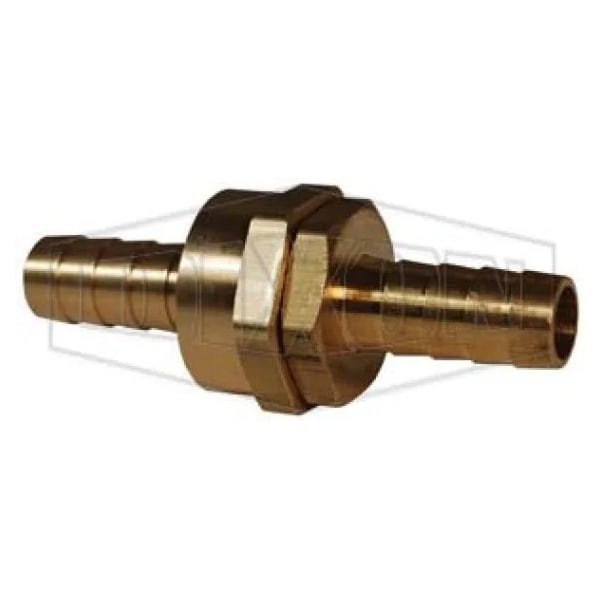 Machined Short Shank Coupling, 3/4 x 1/2 in Nominal, NPSM x Hose End Style, 3-11/32 in L, Domestic