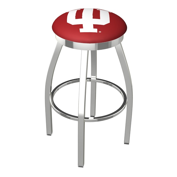 25" Chrome Indiana Swivel Bar Stool, Accent Ring