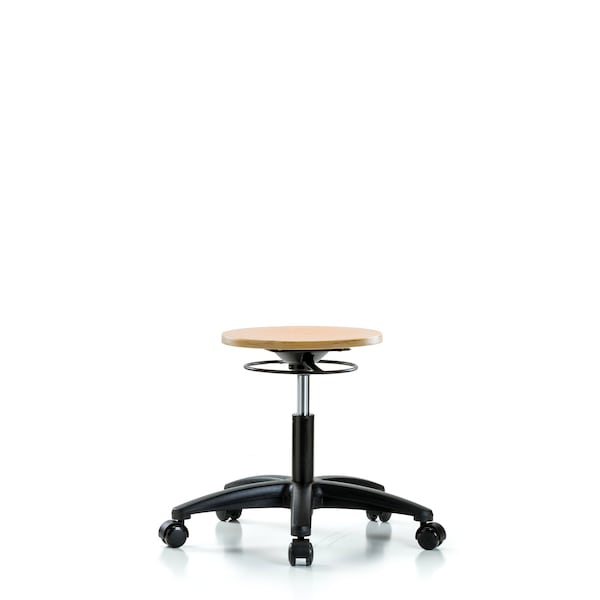 Desk Stool, Wood, Casters