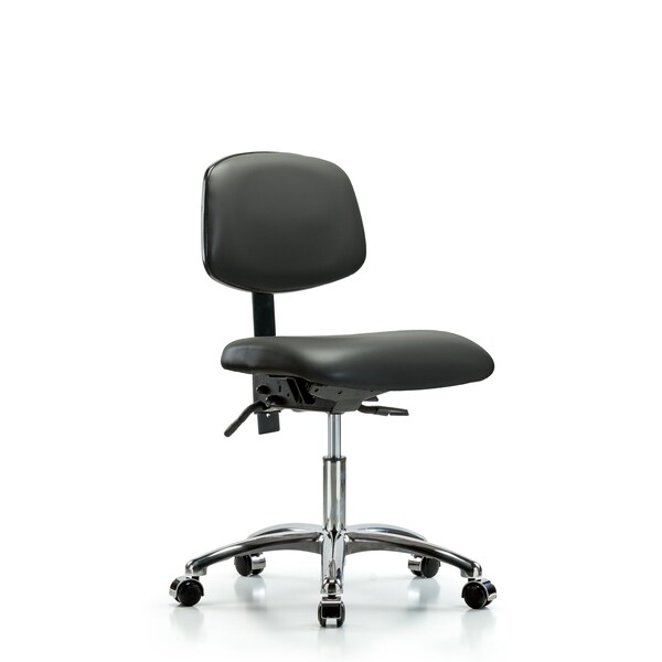Vinyl Chair Chrome, Desk, Casters, Carbon