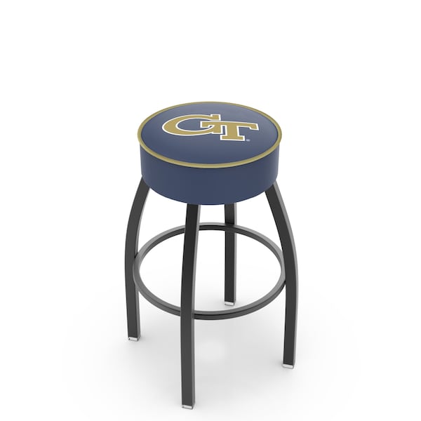 25" 4" Georgia Tech Cushion Seat, Blk Wrinkle Base Swivel Bar Stool