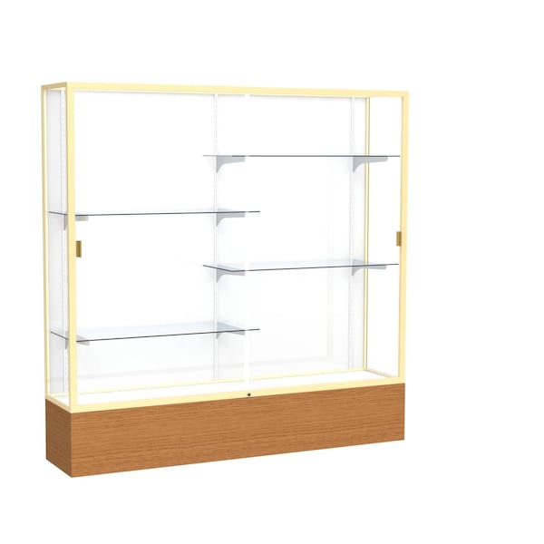 Floor Display Case 72x72x16, White, Champange