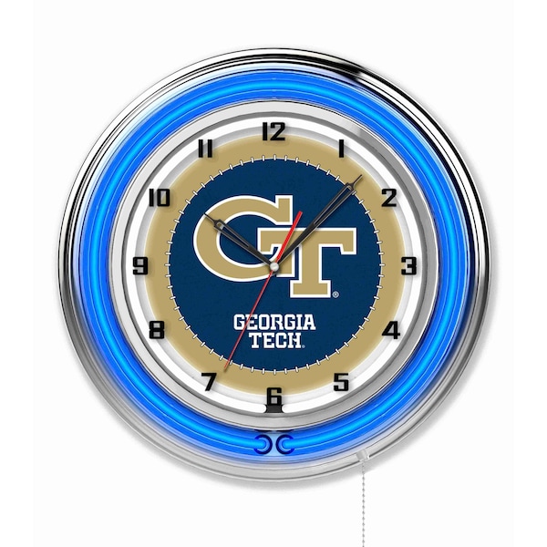 Georgia Tech Double Neon 19" Clock