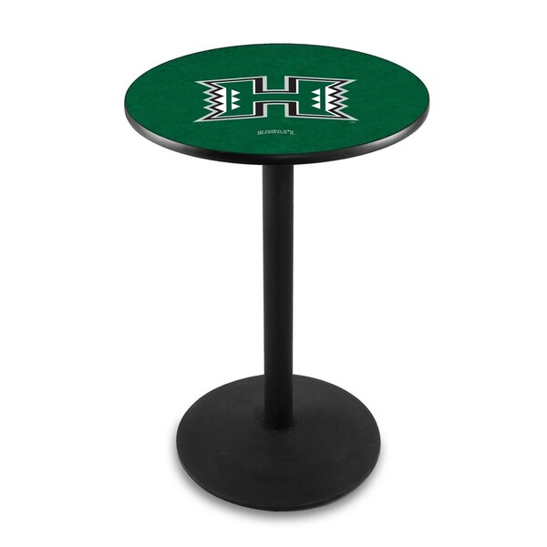 42" Blk Wrinkle Hawaii Pub Table, 36" dia. Top