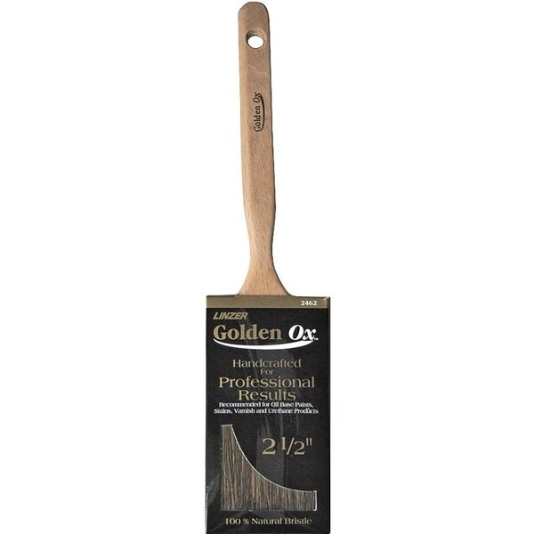 WC Paint Brush, 212 in W, 234 in L Bristle, Very Fine China Bristle, Flat Sash Handle