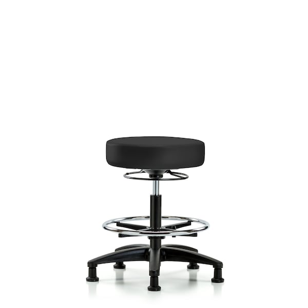Bench Stool, Med, Vinyl, CF, Glides, Gry