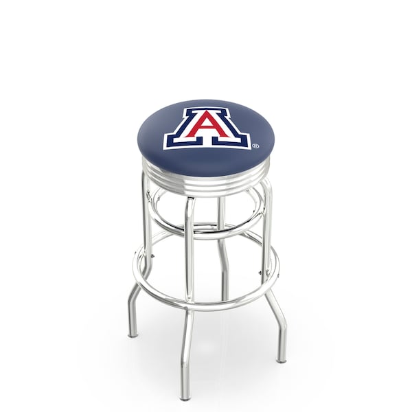 25" Chrome 2-Ring Arizona Swivel Bar Stool, Accent Ring