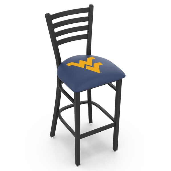 25" Blk Wrinkle West Virginia Stationary Counter Stool, Ladder Back