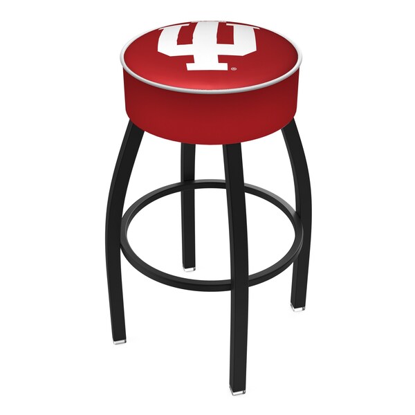 25" 4" Indiana Cushion Seat, Blk Wrinkle Base Swivel Bar Stool