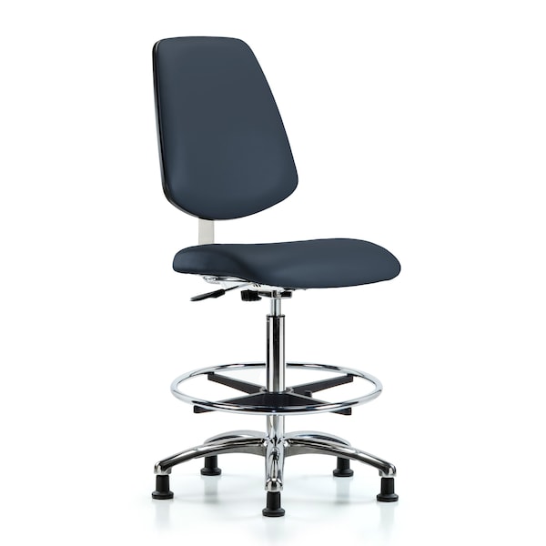 Clean Room Chair 26" to 35-1/2" Height, Vinyl, Imperial Blue
