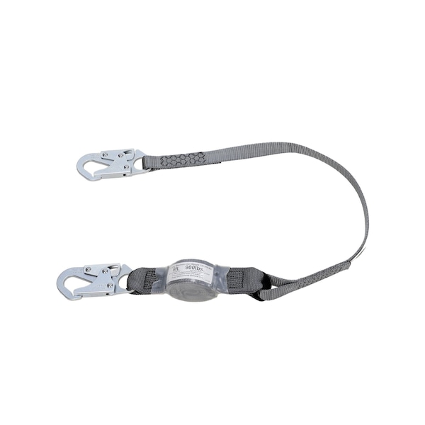 V-Series Standard single-leg fixed length energy absorbing lanyard, 4', 36C snaphooks, ANSI Z359.13