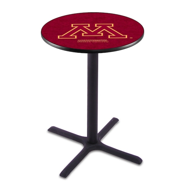 42" Blk Wrinkle Minnesota Pub Table, 36" dia. Top