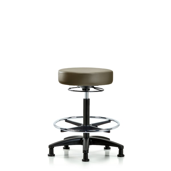 Vinyl Stool, High Bench, Foot Ring, Glides, Royal