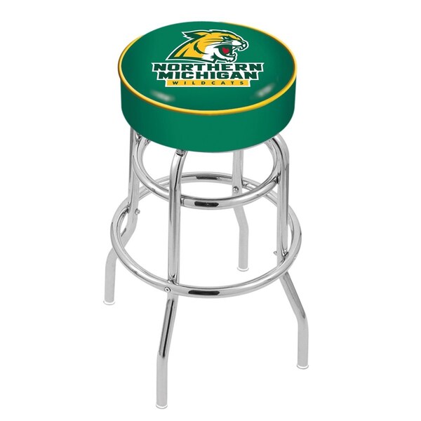25" Northern Michigan Cushion Seat, 2-Ring Chrome Swivel Bar Stool