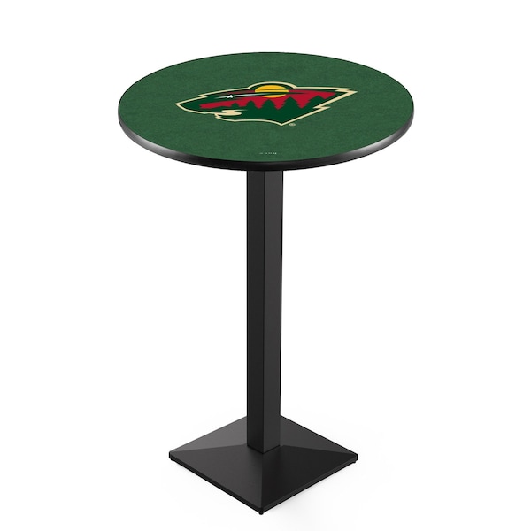 42" Blk Wrinkle Minnesota Wild Pub Table, 36" dia. Top