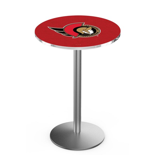 42" Stainless Steel Ottawa Senators Pub Table, 36" dia. Top