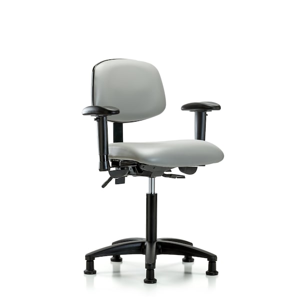 Chair, Vinyl, Med Bench, Tilt AA Glides, Dov, 6-Way Adjustable, 22" to 29" Height, Dove