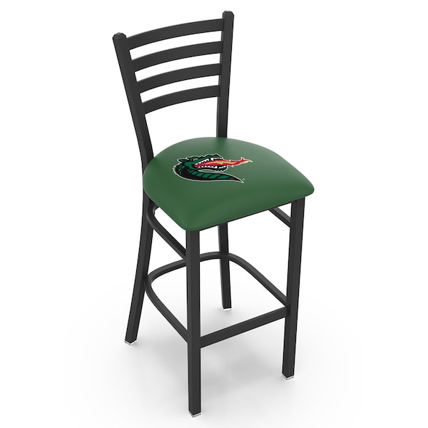 25" Blk Wrinkle UAB Stationary Counter Stool, Ladder Back