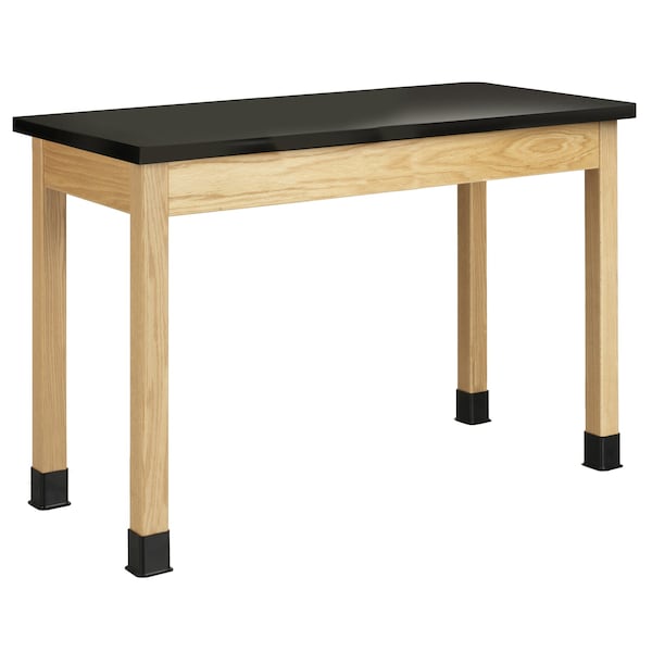 Rectangle Tbl, Plain Apron, 54" W, 56" L, 36" H, ChemGuard Laminate, black