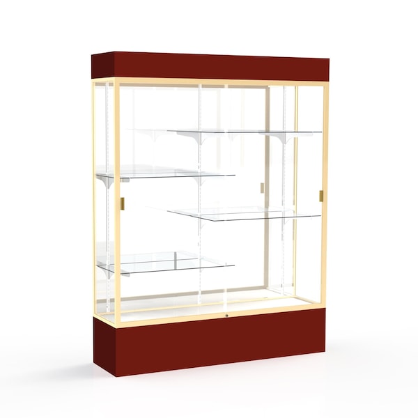 Lighted Floor Display Case 60x80x16, Mirror, Champange