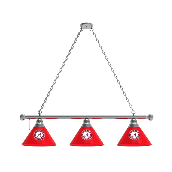 Alabama 3 Shade Billiard Light, Chrome Fixture