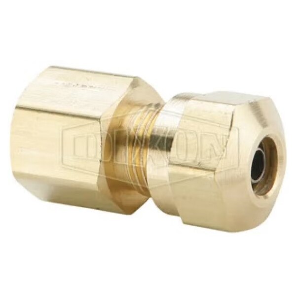 Air Brake Connector, 13/16-18 x 1/2 in Nominal, Straight Female x Pipe End Style, Brass, Domestic