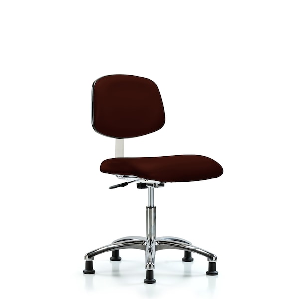 Clean Room Chair Desk Chair, Vinyl, Chrm, Glides, Burg, CL10, 18" to 23" Height, Vinyl, Burgundy