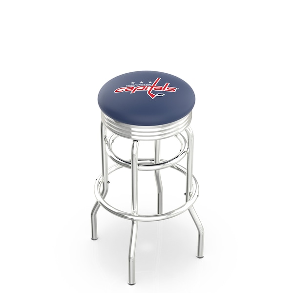 25" Chrome 2-Ring Washington Capitals Swivel Bar Stool, Accent Ring