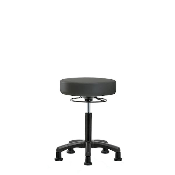 Med Bench Mini-Stool, Vinyl, Glides, Gry