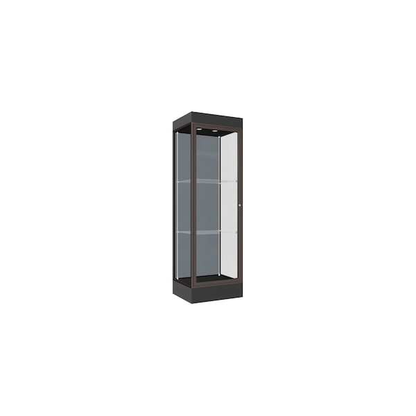 Lighted Floor Display Case 24x76x20, 6" Base, Bronze