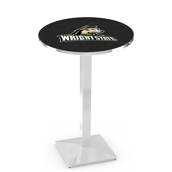 42" Chrome Wright State Pub Table, 36" dia. Top