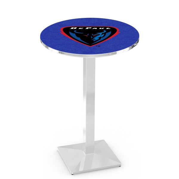 42" Chrome DePaul Pub Table, 36" dia. Top