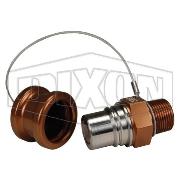FloMAX High Flow Dry Disconnect Receiver with Cap, Adapter, Quick Disconnect Coupler x FNPT, Aluminu