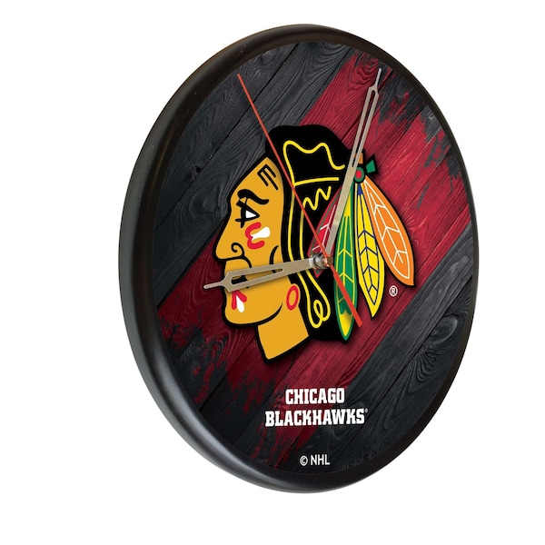 Chicago Blackhawks 13" Solid Wood Clock