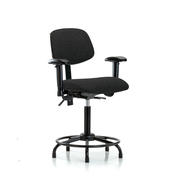 Chair, Fabric, Med Bench, RT AA Glides, Blk, 6-Way Adjustable, 22" to 29" Height, Black