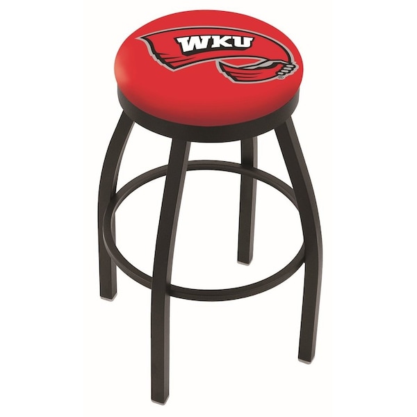 25" Blk Wrinkle Western Kentucky Swivel Bar Stool, Accent Ring