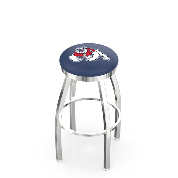25" Chrome Fresno State Swivel Bar Stool, Accent Ring