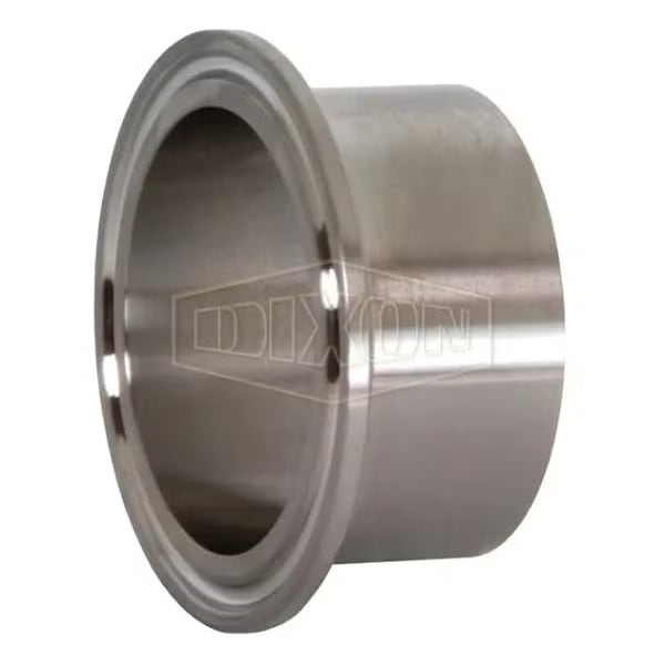 Long Weld Ferrule, 6 in Nominal, 316L SS, Domestic