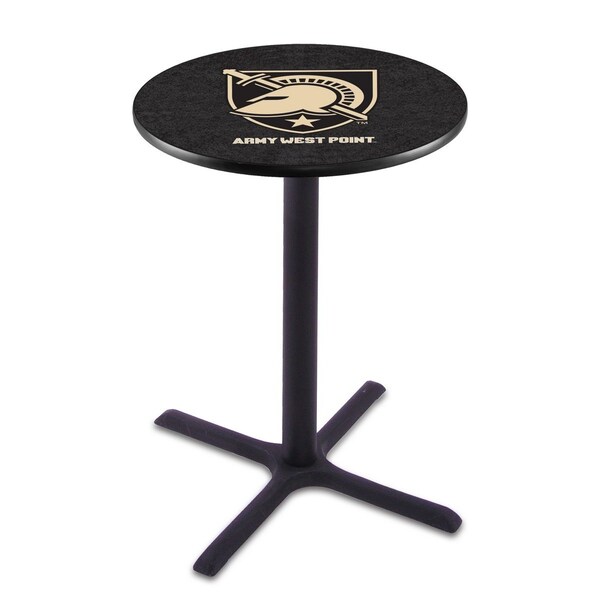 42" Blk Wrinkle US Military Academy ARMY Pub Table, 36" dia. Top