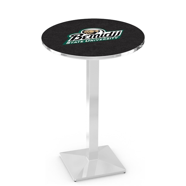 42" Chrome Bemidji State Pub Table, 36" dia. Top