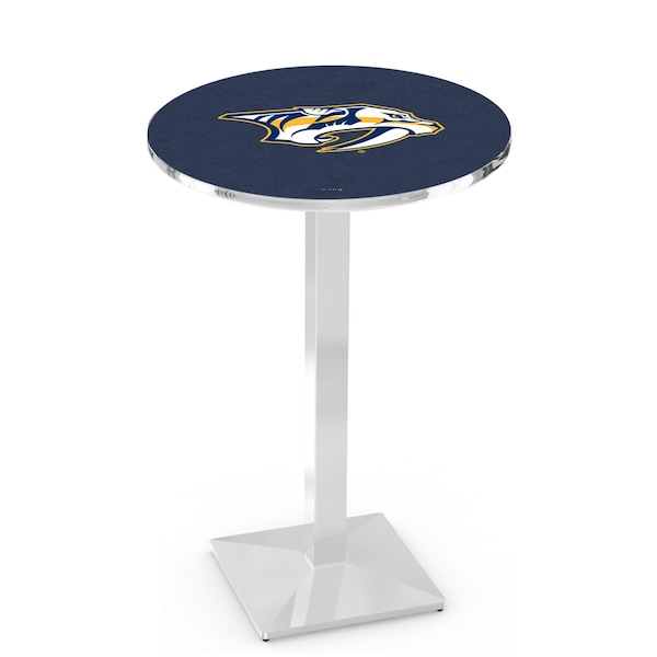 42" Chrome Nashville Predators Pub Table, 36" dia. Top