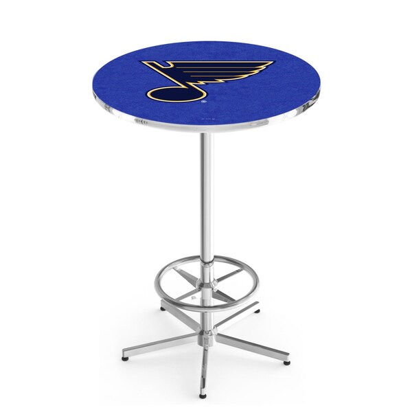42" Chrome St Louis Blues Pub Table, 36" dia. Top