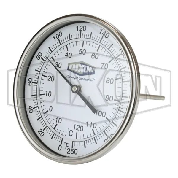 Bi-Metal Adjustable Thermometer, 5 in, 1/2 in MNPT, 4 in L Stem, 50 to 500DegF