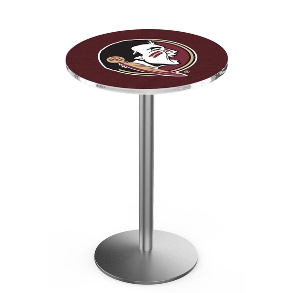 42" Stainless Steel Florida State (Head) Pub Table, 36" dia. Top