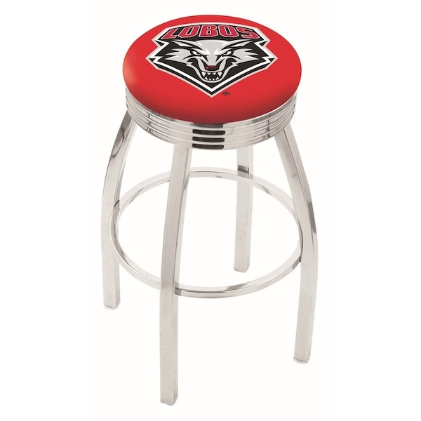 25" Chrome New Mexico Swivel Bar Stool, Accent Ring