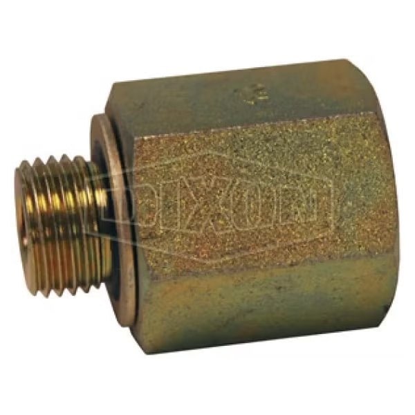 Hydraulic Tube To Pipe Adapter, 3/4-14 x M27x 2 Nominal, Female NPTF x Male Metric Parallel, Steel