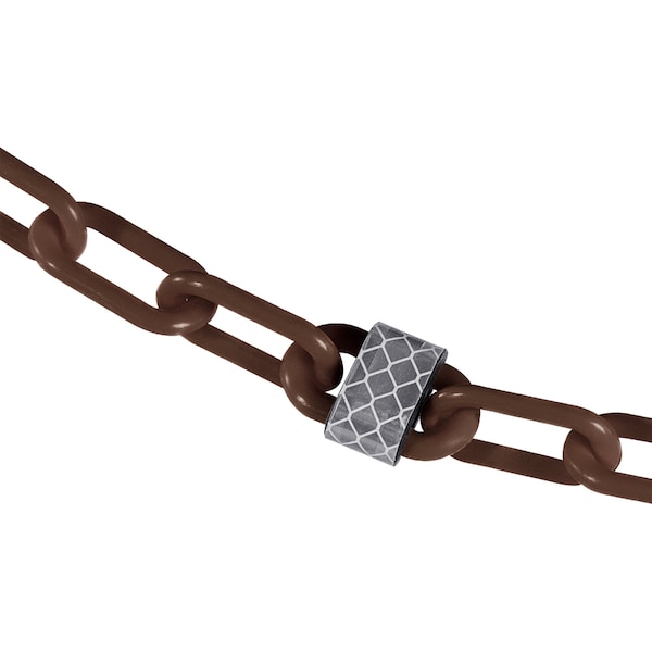 2" x 25' Brown Reflective Plastic Safety Chain