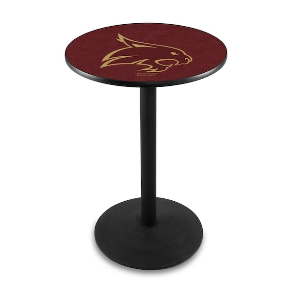 42" Blk Wrinkle Texas State Pub Table, 36" dia. Top