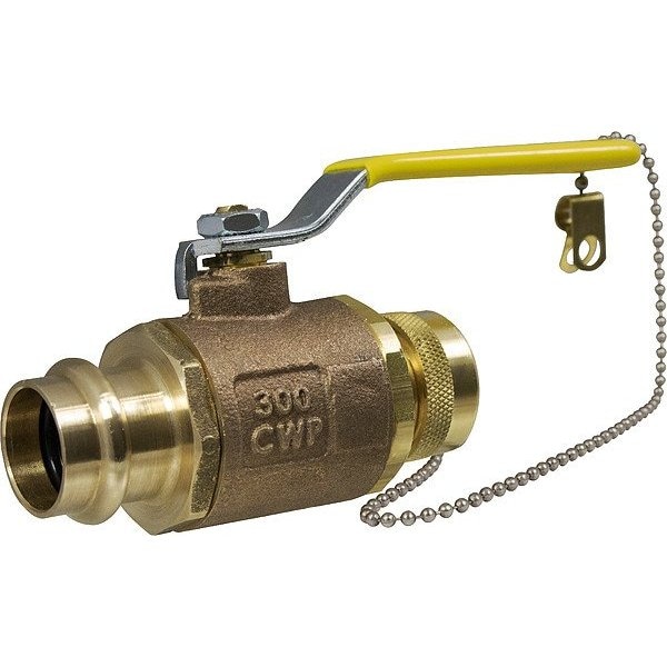Manual 2-Way Ball Valve, Press, Bronze