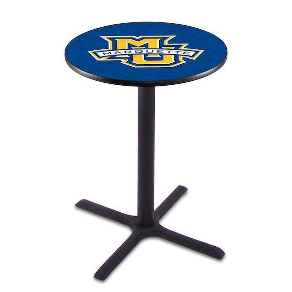 42" Blk Wrinkle Marquette Pub Table, 36" dia. Top